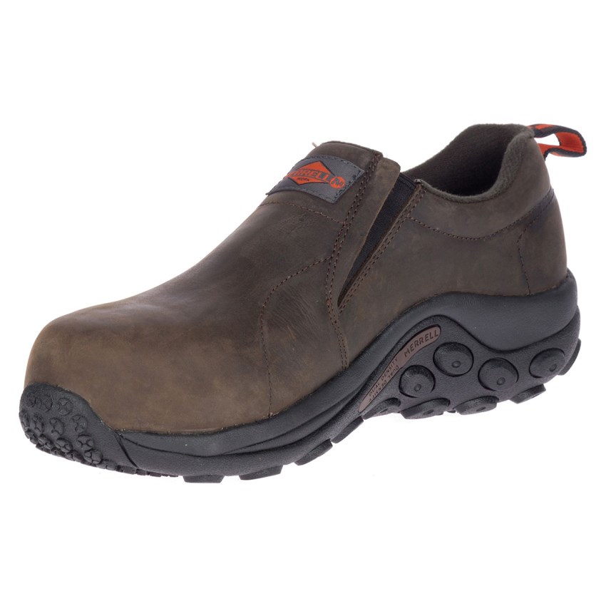 Chaussure de Securite Merrell Jungle Moc Leather Comp Toe Chocolat Homme | D.P.UWRM